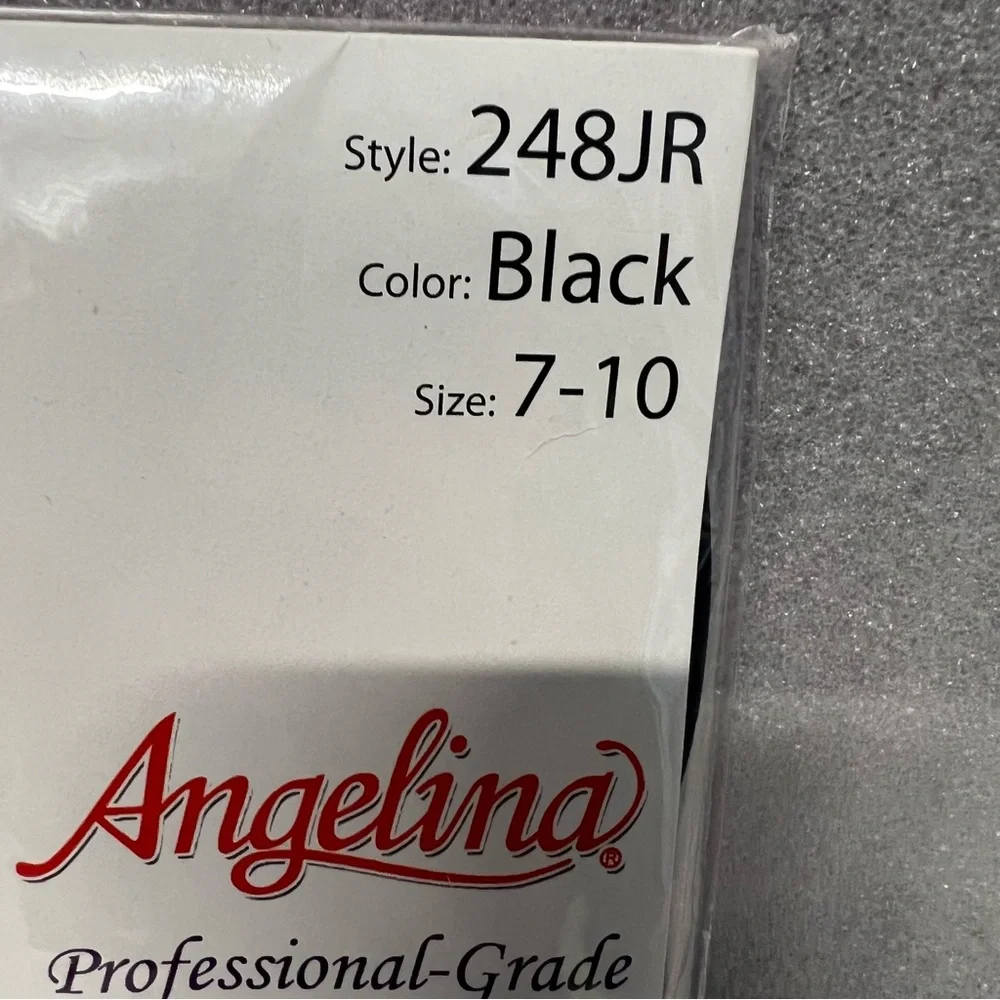Angelina Black Ballet Lycra Tights Girl size 7-10 Professional Grade Style 248JR